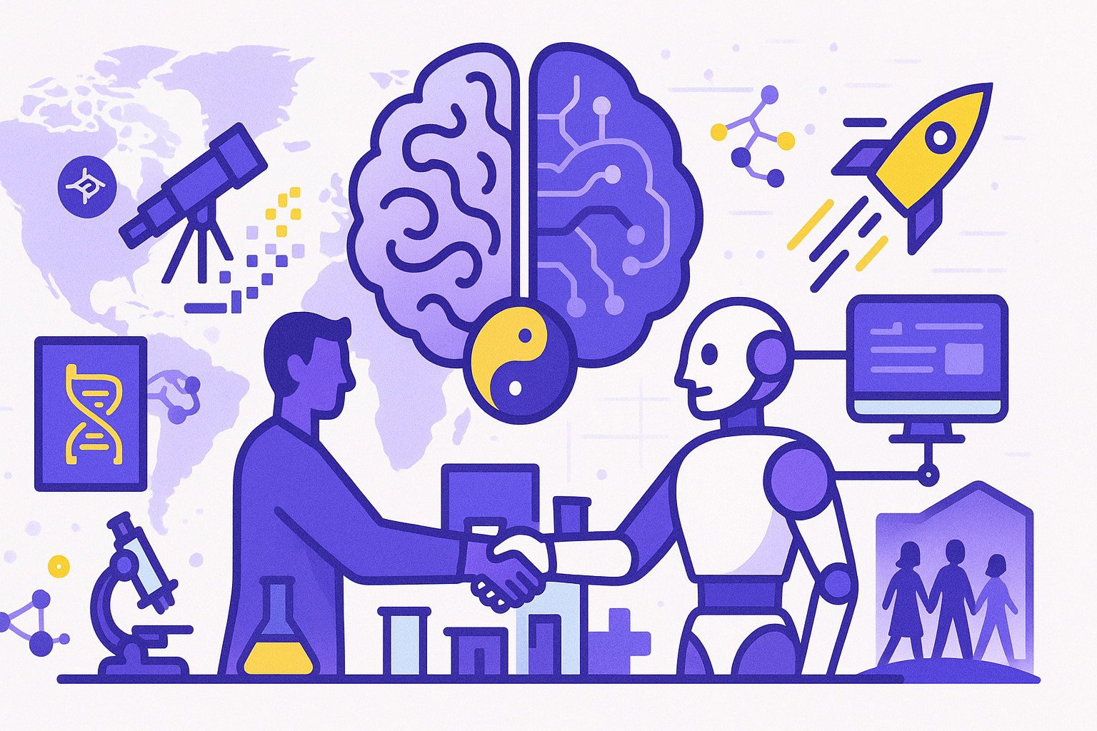 Human-AI symbiosis in research